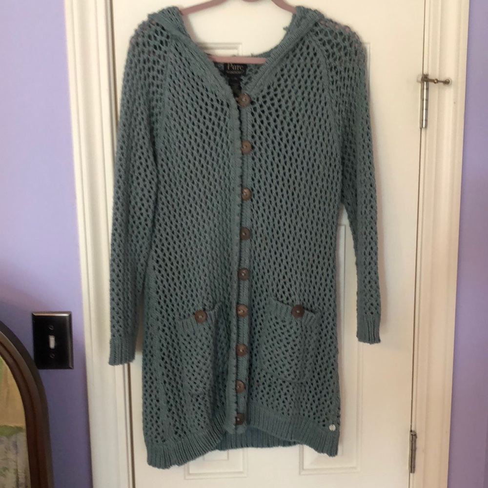 Pure hand knit sweater sz L/XL.